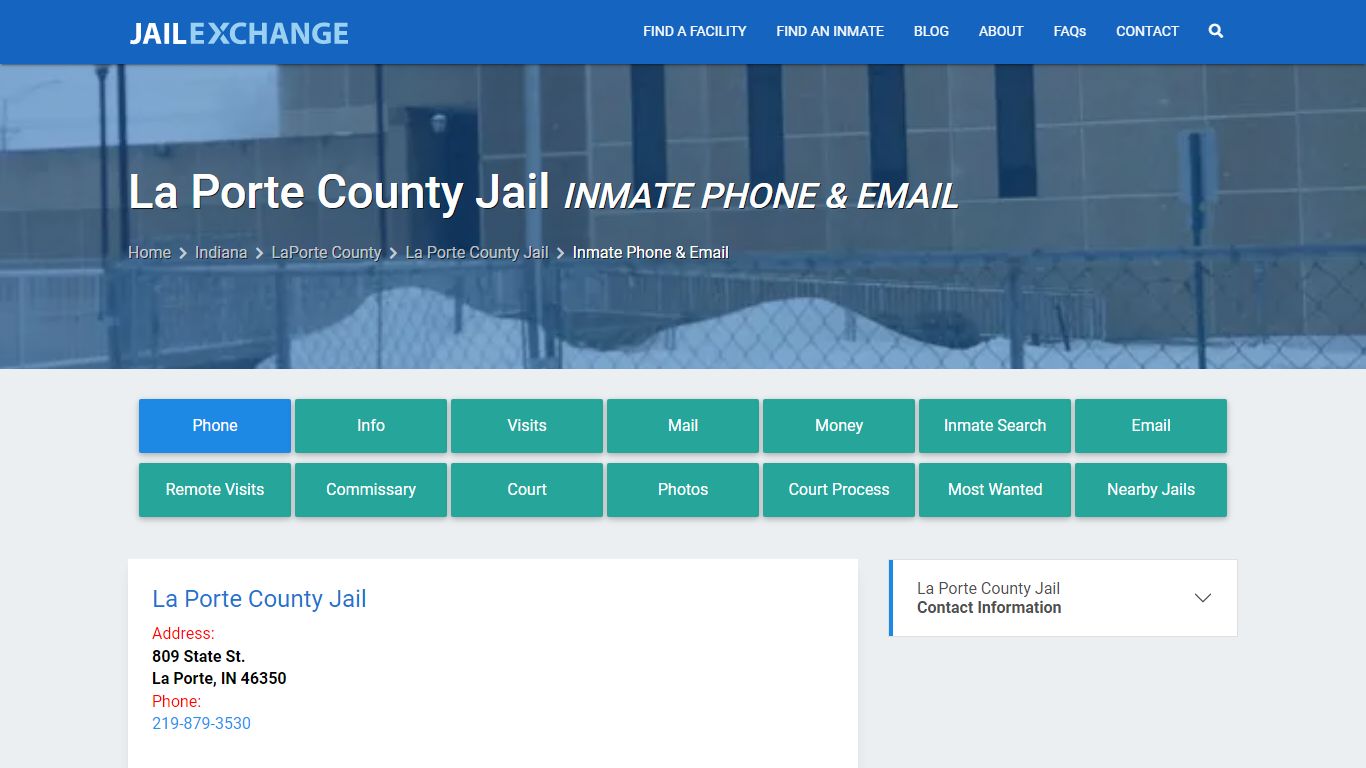 Inmate Phone - La Porte County Jail, IN - Jail Exchange